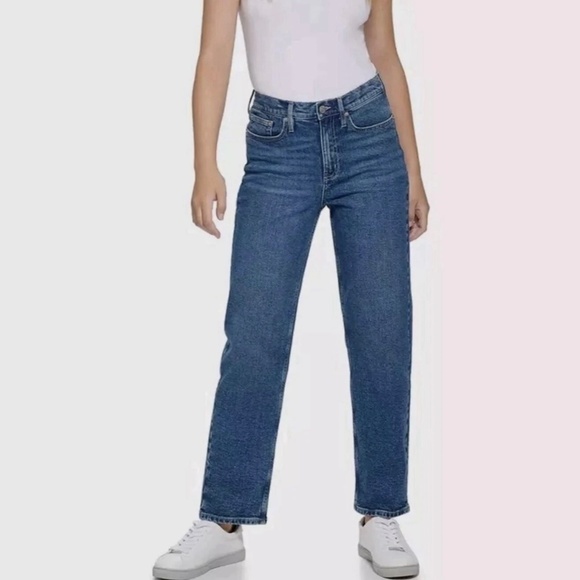Calvin Klein Women High Rise Straight Leg Jeans Blue Wash 10 29" Inseam YKK - Picture 2 of 8